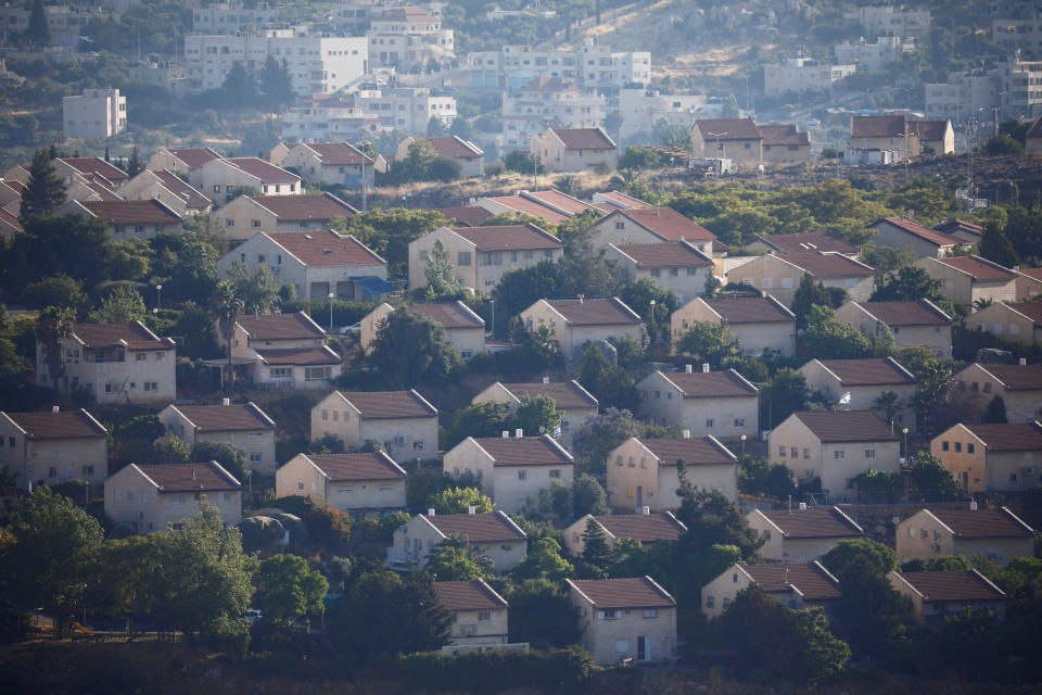 Houses are seen in the Israeli settlement of Ofra in the occupied West Bank