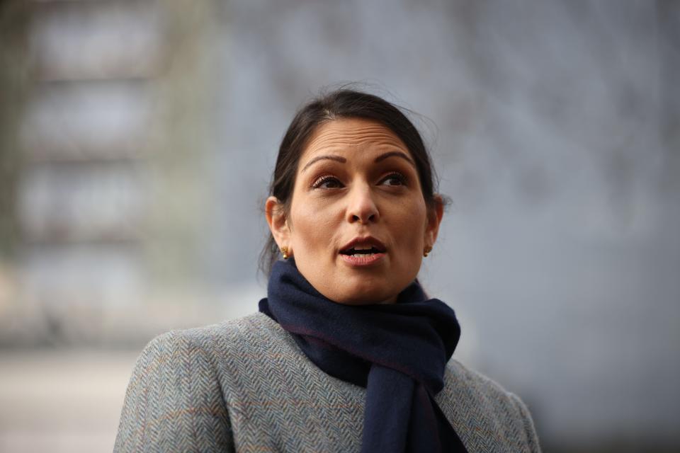 <p>First to veer off message was Priti Patel who broke ranks by publicly admitting that she had opposed the Government’s decision not to bar passengers from regions hit by the virus until now.</p> (Getty Images)