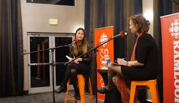 Author Lindsay Wong speaks with CBC Daybreak Kamloops host Shelley Joyce at the Sandman Signature Hotel on March 14, 2019.