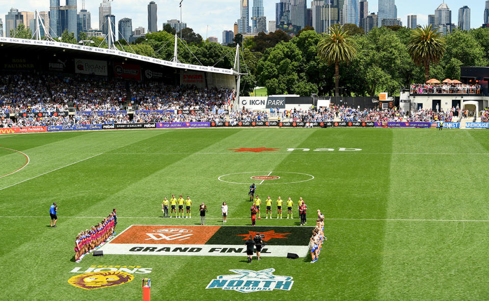 The AFLW grand final between North Melbourne and Brisbane, pictured here at Princes Park.