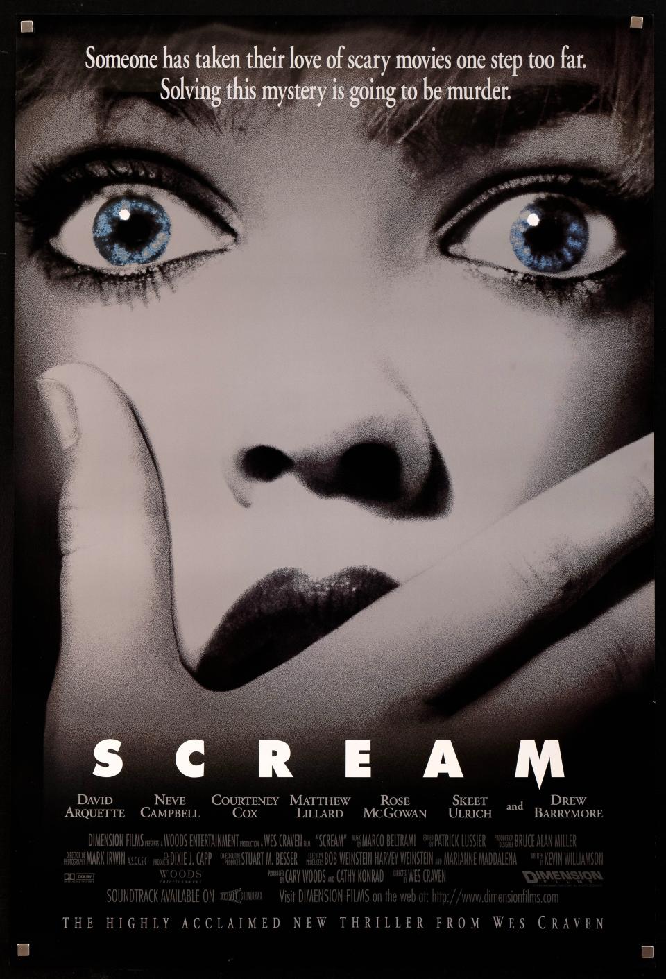 Póster oficial de Scream: Grita Antes de Morir, de Wes Craven