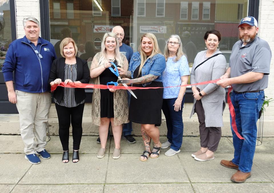 A ribbon cutting was recently held for Studio Glow Day Spa at 237 Main St. Featured are Safety Service Director Max Crown, Amy Crown of the Coshocton County Chamber of Commerce, owner Ashten Ray and nail technician Zay Carroll, Tiffany Swigert of the Coshocton Port Authority, Mayor Mark Mills and, in the back, Ray's grandparents who helped to remodel the space, Gary and Karen McNichol.
