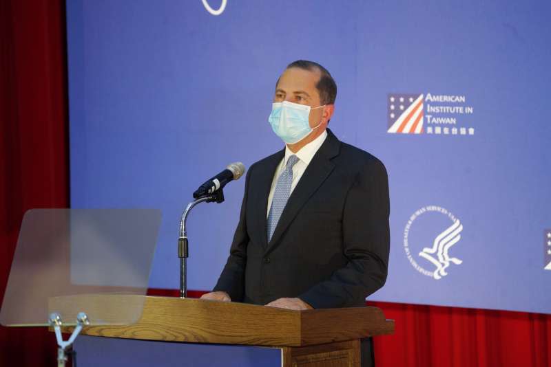 20200811-美國衛生部長艾薩11日於台大公衛專題演講。（盧逸峰攝）