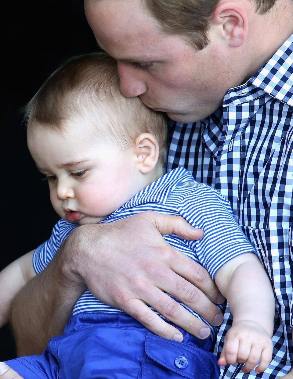 Prince William and Prince George at Taronga Zoo on April 20, 2014 in Sydney, Australia.