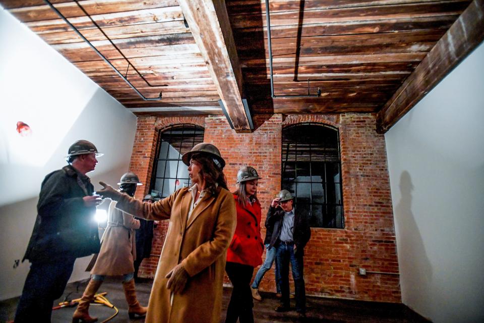 People get a sneak peek at the progress at The Mill at Prattville apartments in downtown Prattville, Ala. on Thursday evening November 17, 2022. 