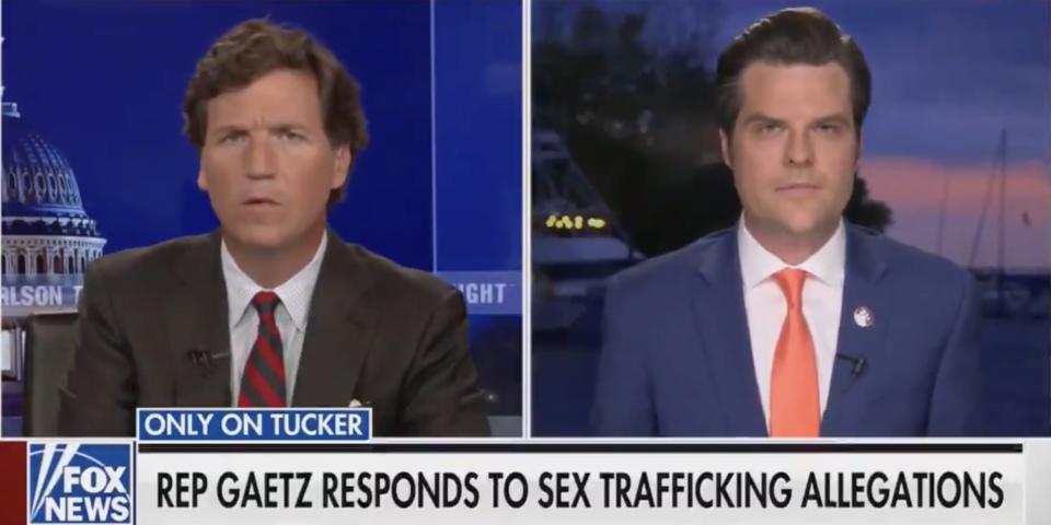 Matt Gaetz and Tucker Carlson on Fox News