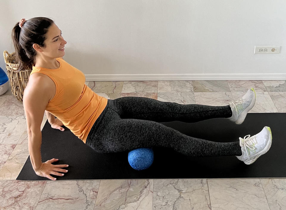 Hamstrings foam roller exercise