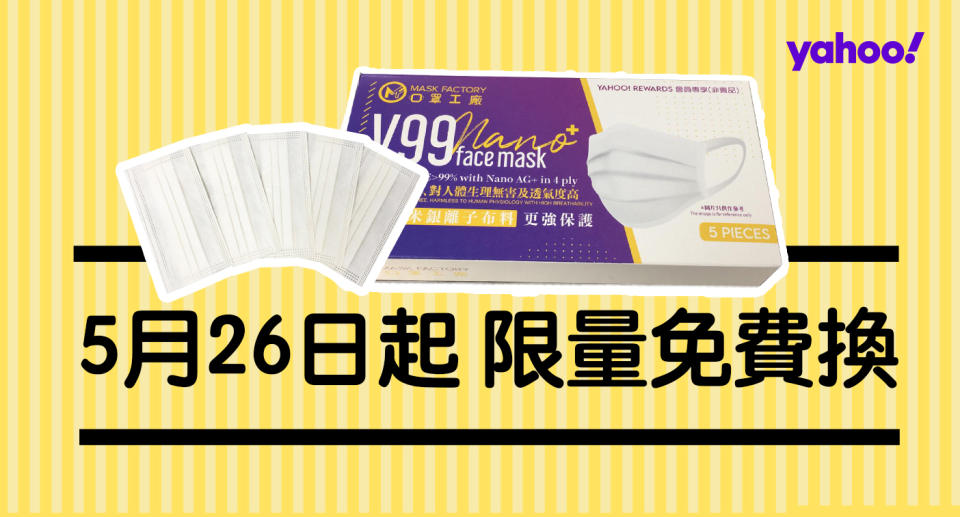 【Yahoo APP送口罩】會員限定 5月26日免費換領5,000個香港製造口罩