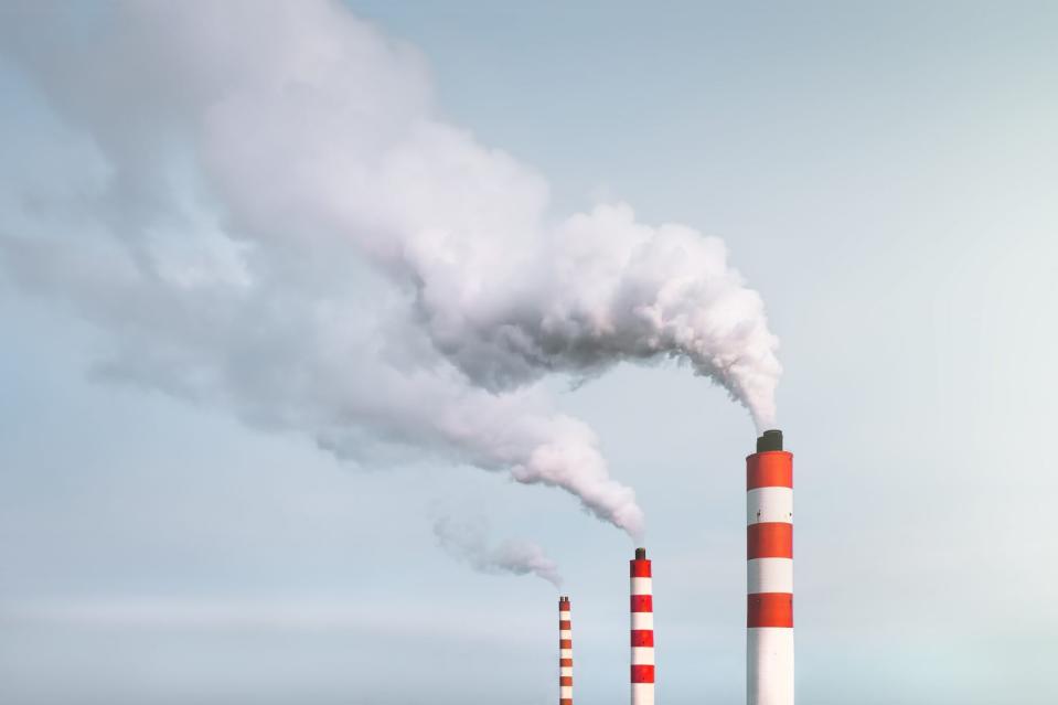 smoke coming out of chimney stack