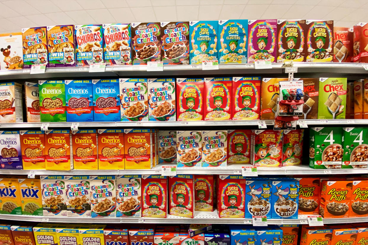 The cereal aisle in a grocery store Lindsey Nicholson/UCG/Universal Images Group via Getty Images