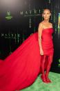 <p> Not for the fashion-shy, this look that Jada wore to The Matrix Resurrection Premiere in 2022, makes a fashion statement in the best way. Tapping into the tonal trend, when someone wears one colour head to toe, it's a brave, bold and brilliant way to embrace colour. </p>