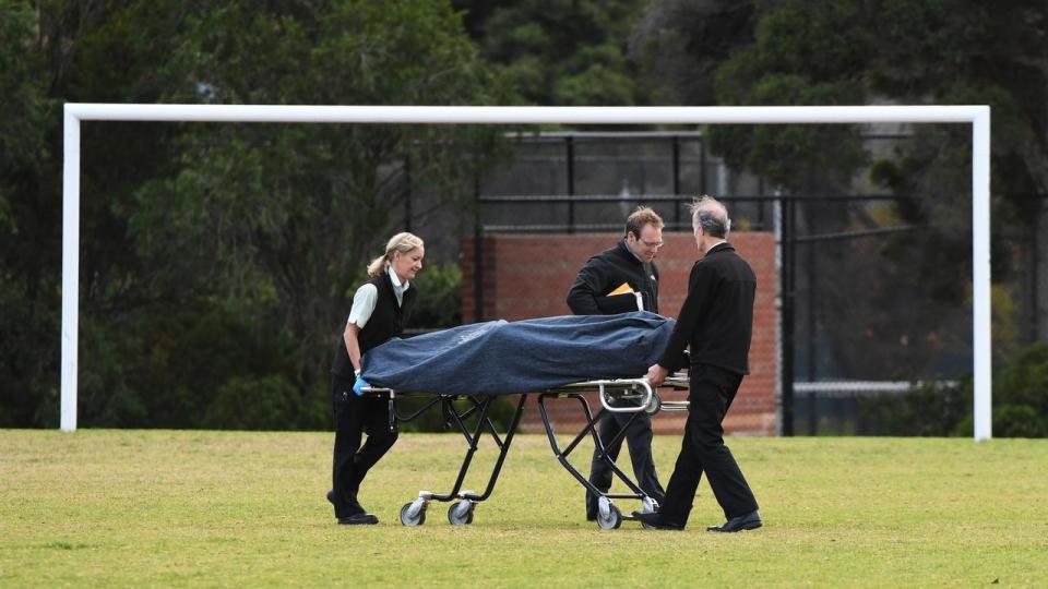 The 22-year-old’s body was found by a passer-by on a Carlton North soccer field early on Wednesday morning Source: AAP