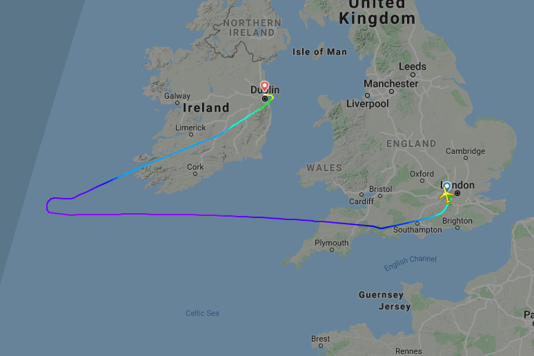 An American Airlines flight had to divert to Dublin: FlightRadar24