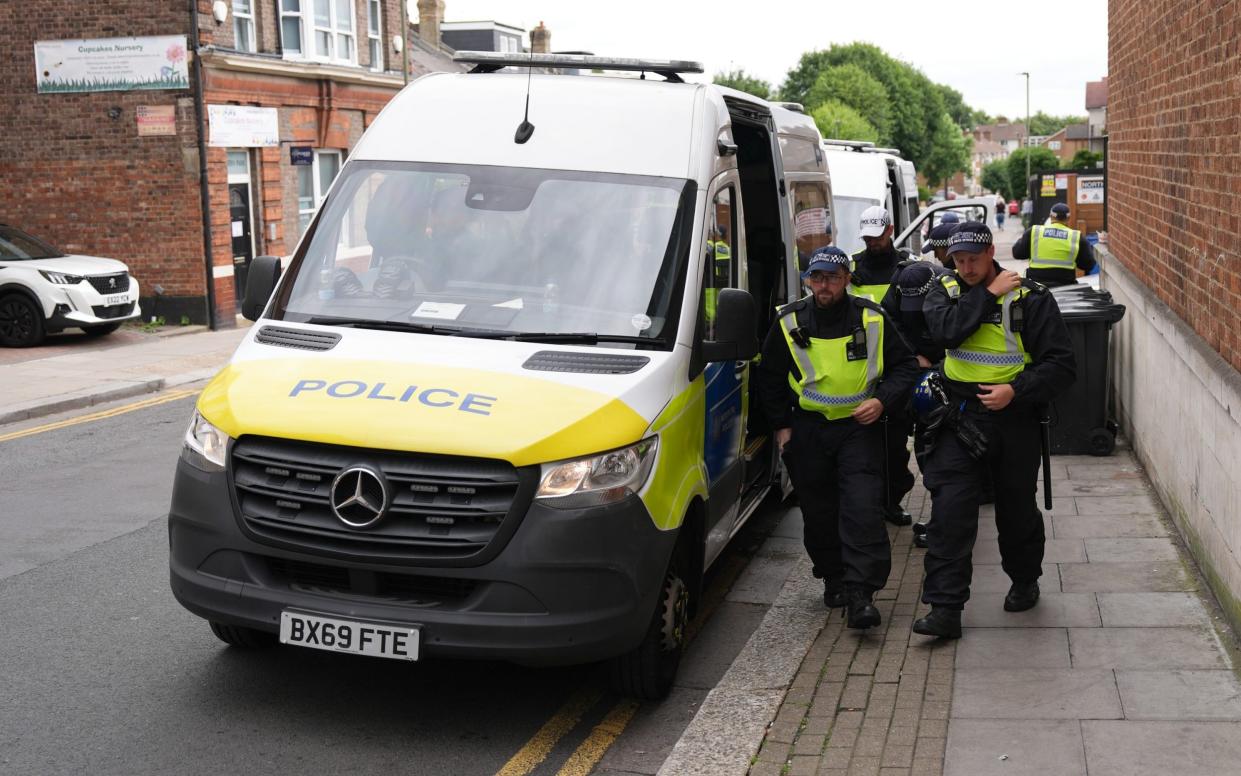 Police on patrol in North Finchley, London