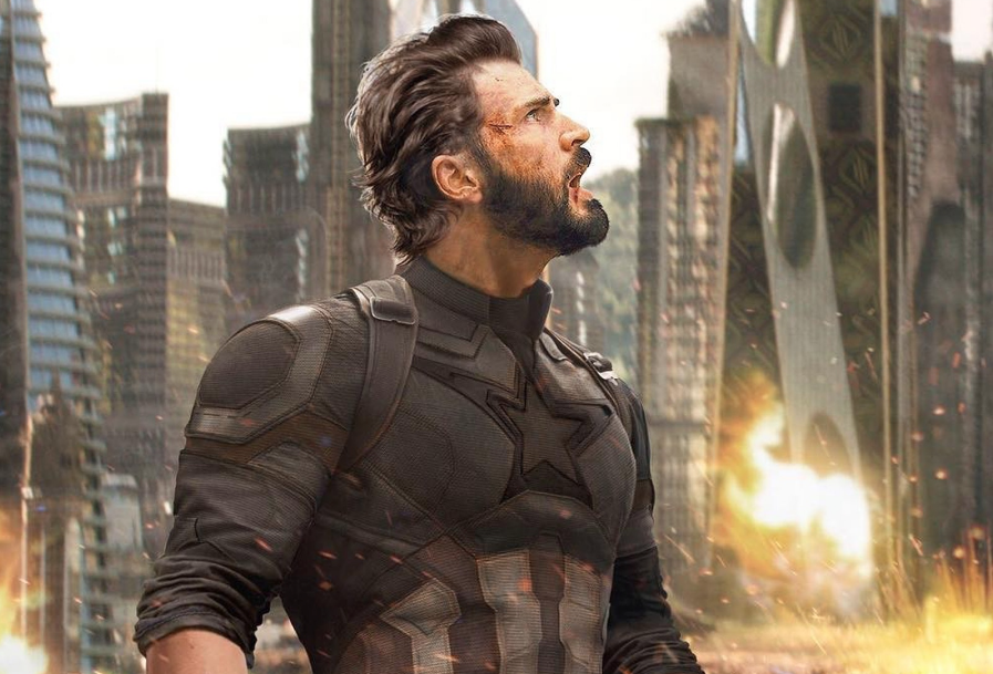 Chris Evans as Captain American in Avengers Infinity War