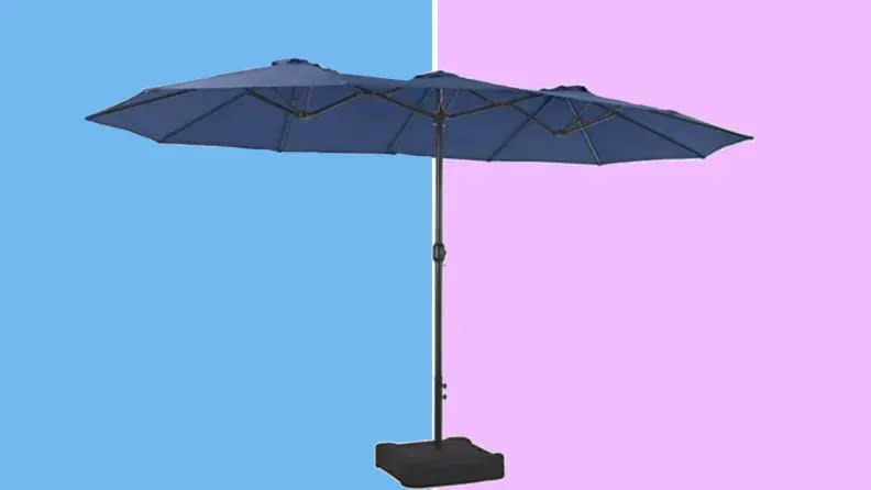 Capitalize on shade with an extra-large patio umbrella.