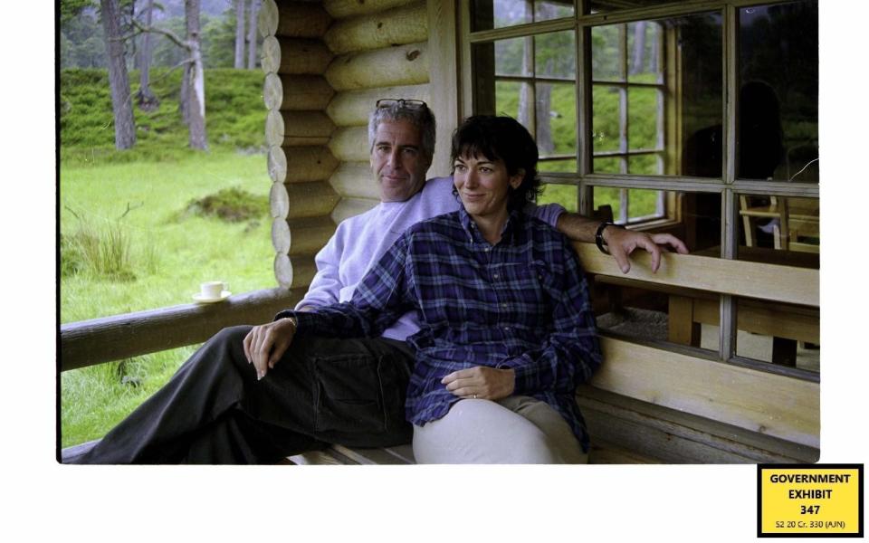 Ghislaine Maxwell and Jeffrey Epstein at the Queen's log cabin in Balmoral - US Department of Justice / PA 