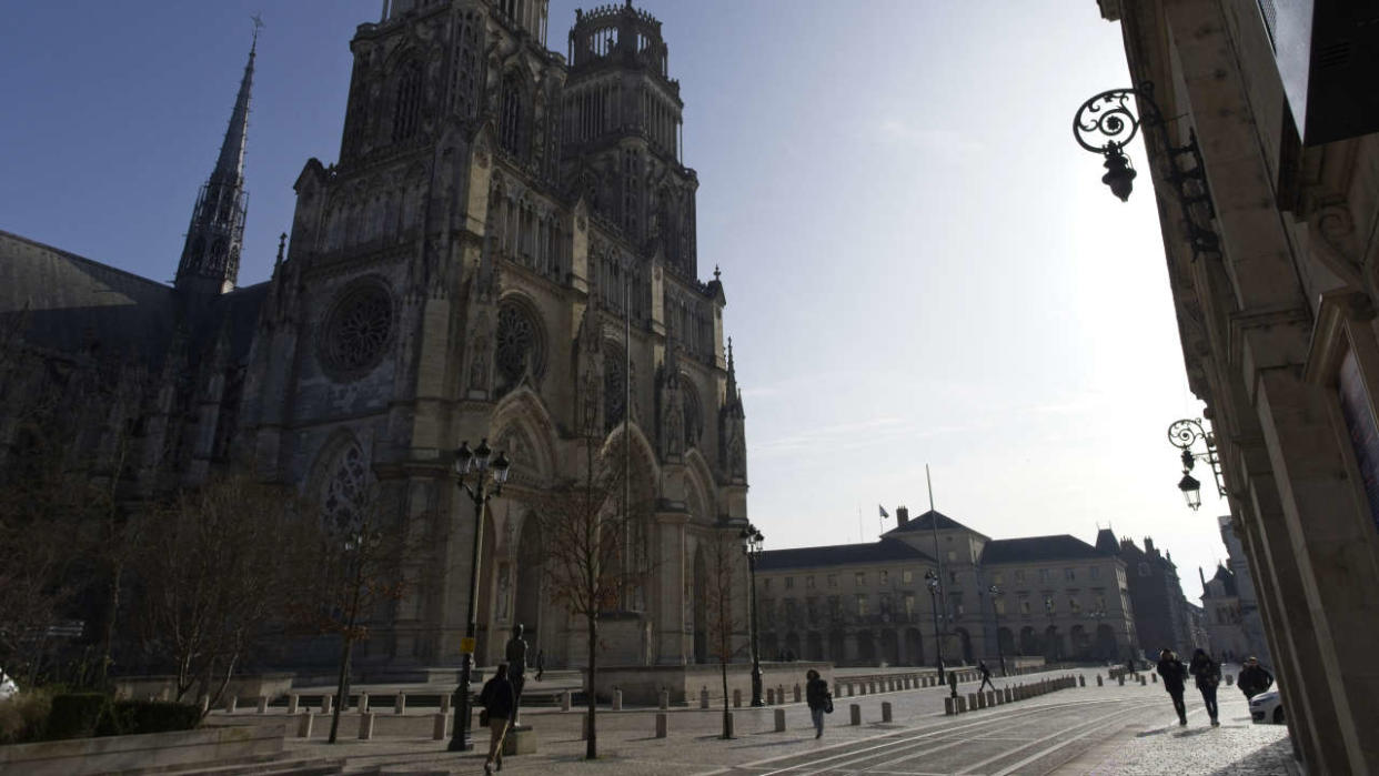 A picture taken on January 23, 2020 shows the Orleans Cathedral Sainte-Croix, in Orleans, central France. (Photo by GUILLAUME SOUVANT / AFP)