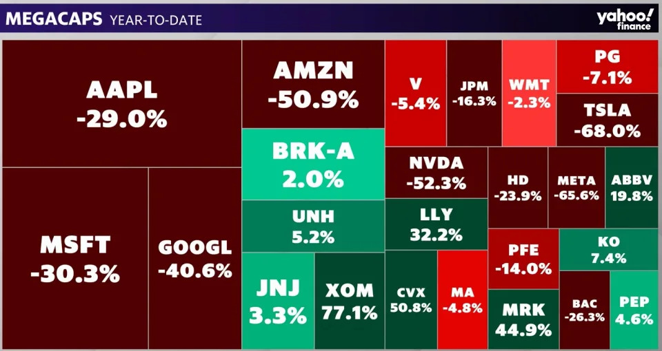 S&P 500 Biggest 25 Stocks - YTD Performance