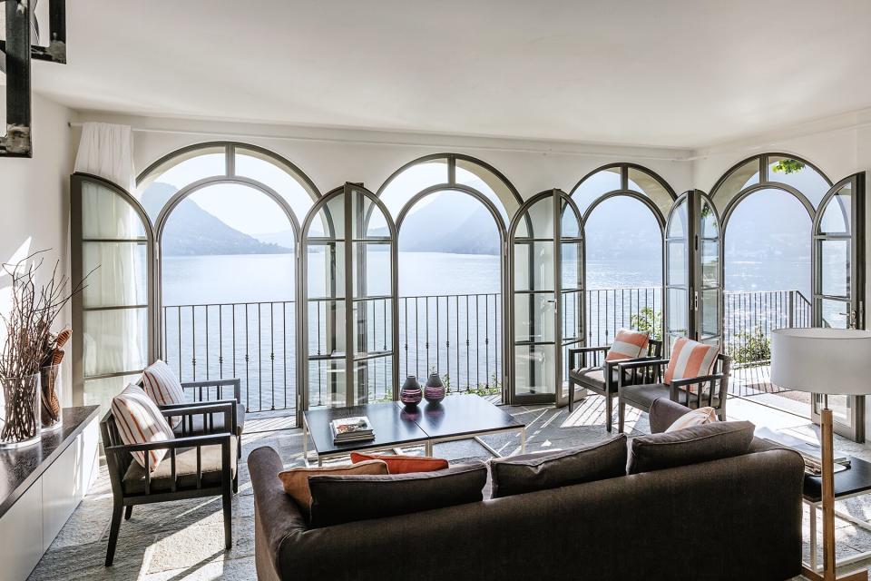 Interior of the pavillion at Villa Lario on Lake Como