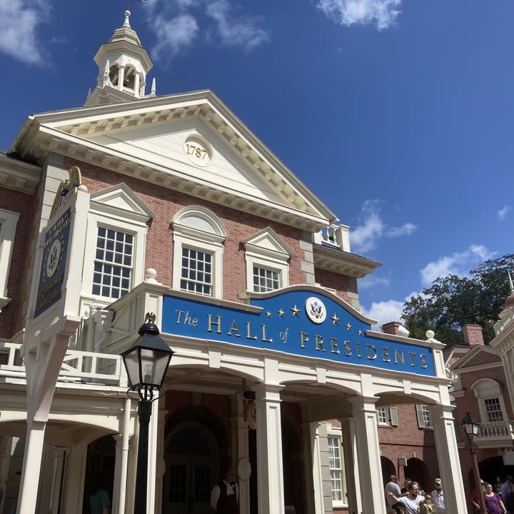 The exterior of the Hall of Presidents