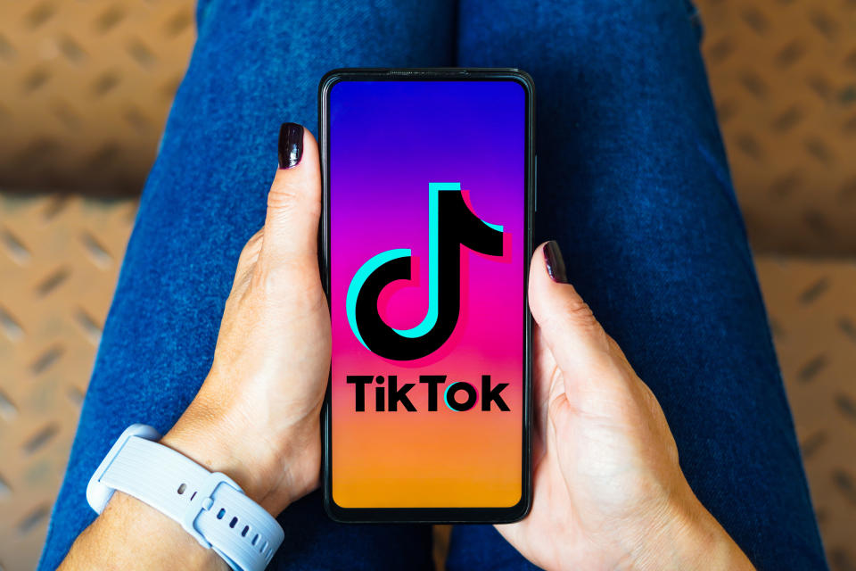 BRAZIL - 2023/05/21: In this photo illustration, the TikTok logo is displayed on a smartphone screen. (Photo Illustration by Rafael Henrique/SOPA Images/LightRocket via Getty Images)