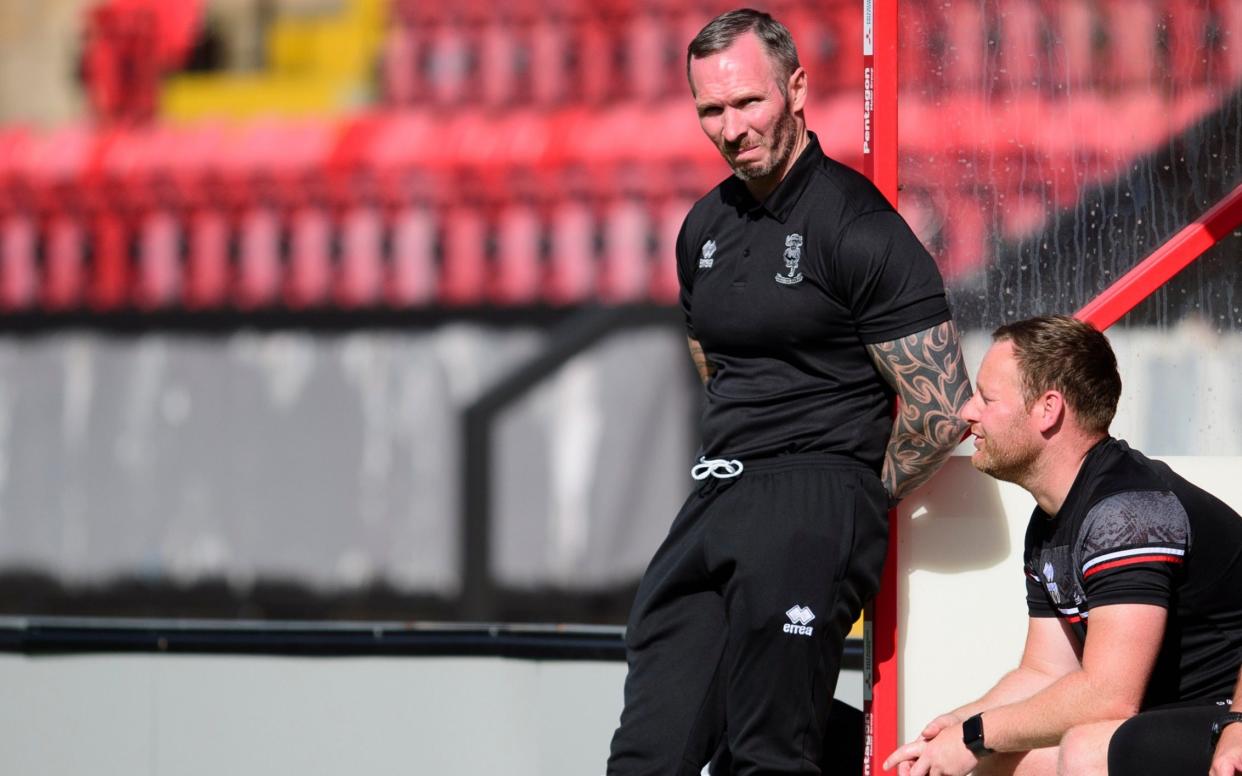 Lincoln City manager Michael Appleton during the Sky Bet League One match between Lincoln City and Oxford United at LNER Stadium on September 12, 2020 in Lincoln, England. - GETTY IMAGES