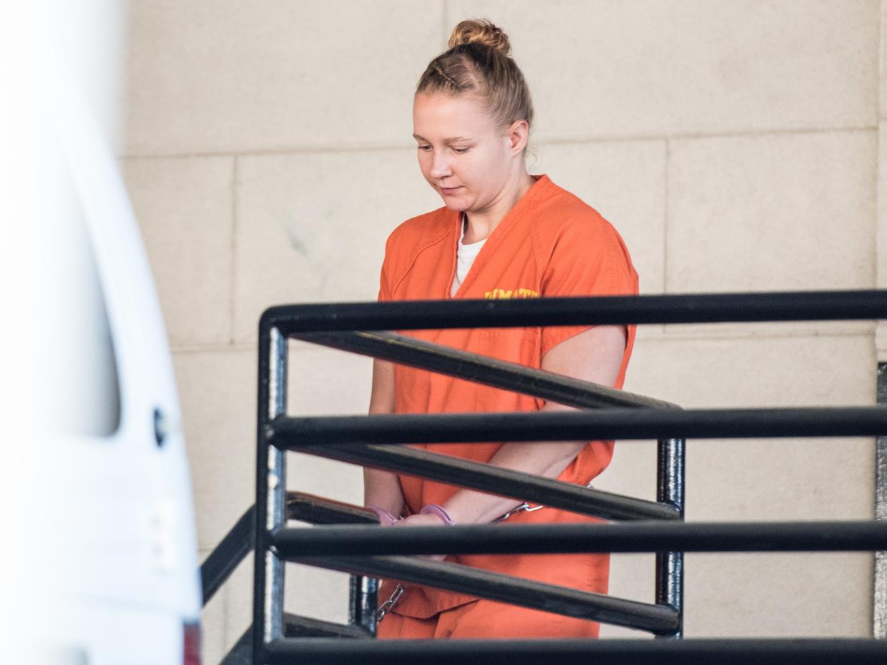 Reality Winner exits the Augusta Courthouse June 8, 2017 in Augusta, Georgia (Getty Images)
