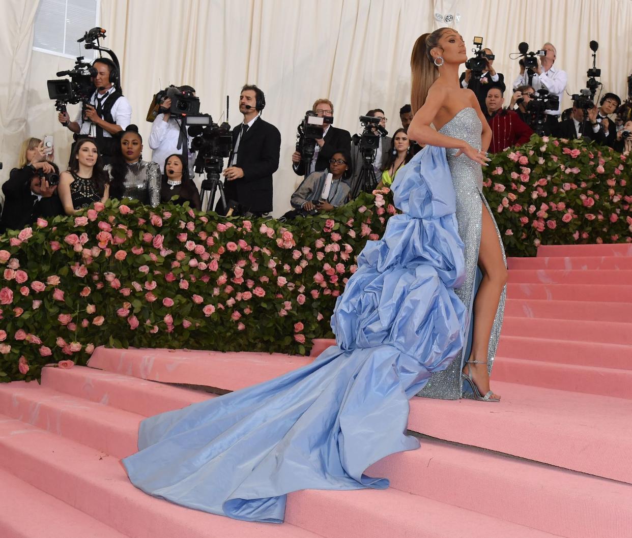 Candice Swanepoel arrives for the 2019 Met Gala at the Metropolitan Museum of Art on May 6, 2019, in New York. - The Gala raises money for the Metropolitan Museum of Arts Costume Institute. The Gala's 2019 theme is Camp: Notes on Fashion" inspired by Susan Sontag's 1964 essay "Notes on Camp".