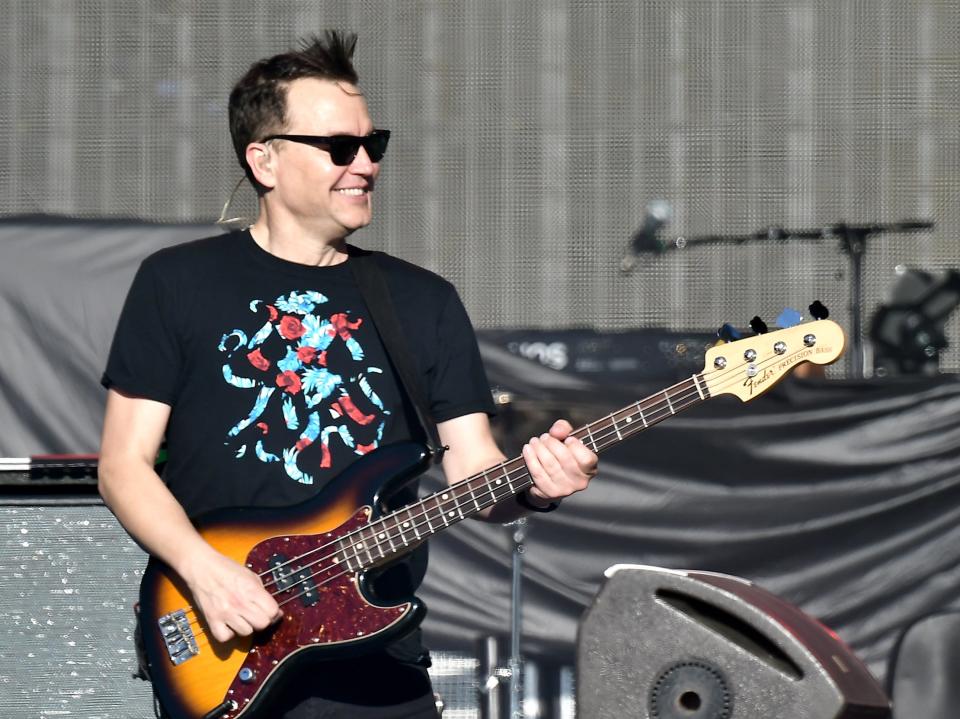 Mark Hoppus performing with Blink-182 in 2017 (Getty)