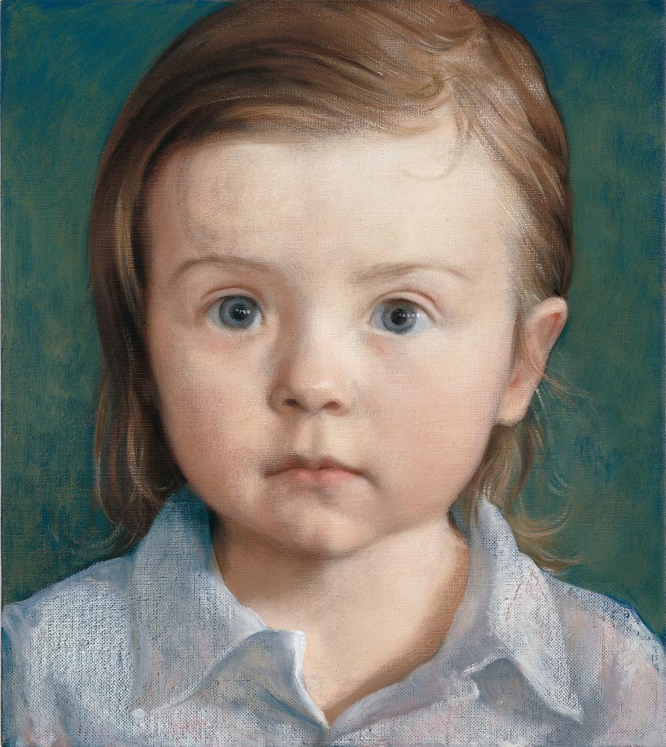 John Currin, Hollis, 2007. Oil on canvas, 17 1/2 x 15 1/2 in.