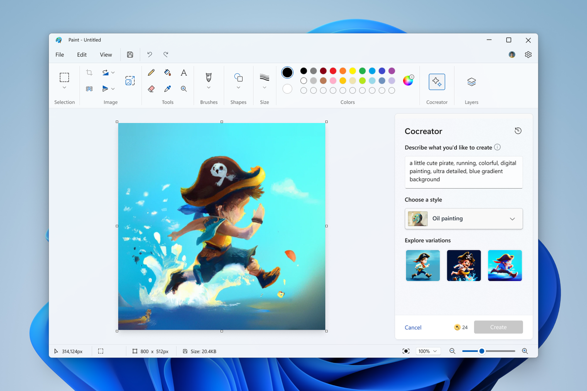 Paint is the latest Microsoft software to get an AI-powered upgrade following Bing, and Microsoft 365 (Microsoft)