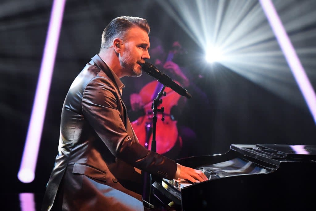 Gary Barlow performs during the filming for the Graham Norton Show (PA)