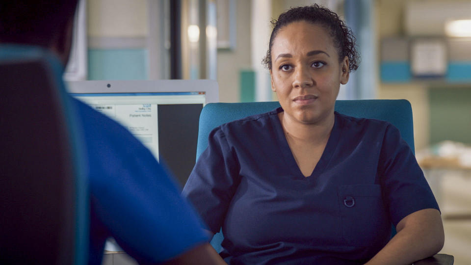 Programme Name: Holby City - TX: 02/03/2021 - Episode: Holby City S22 - Ep40 (No. n/a) - Picture Shows:  Nicky McKendrick (BELINDA OWUSU) - (C) BBC - Photographer: Screengrab