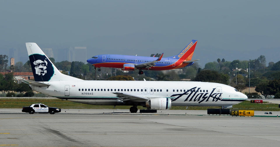 <p><b>Alaska Airlines</b></p>Alaska Airlines acknowledged being North America’s major airlines for operating at least 30, 000 scheduled flights annually. Alaska Airlines is 87.26 percent On-time.<p>(Photo: Getty Images)</p>