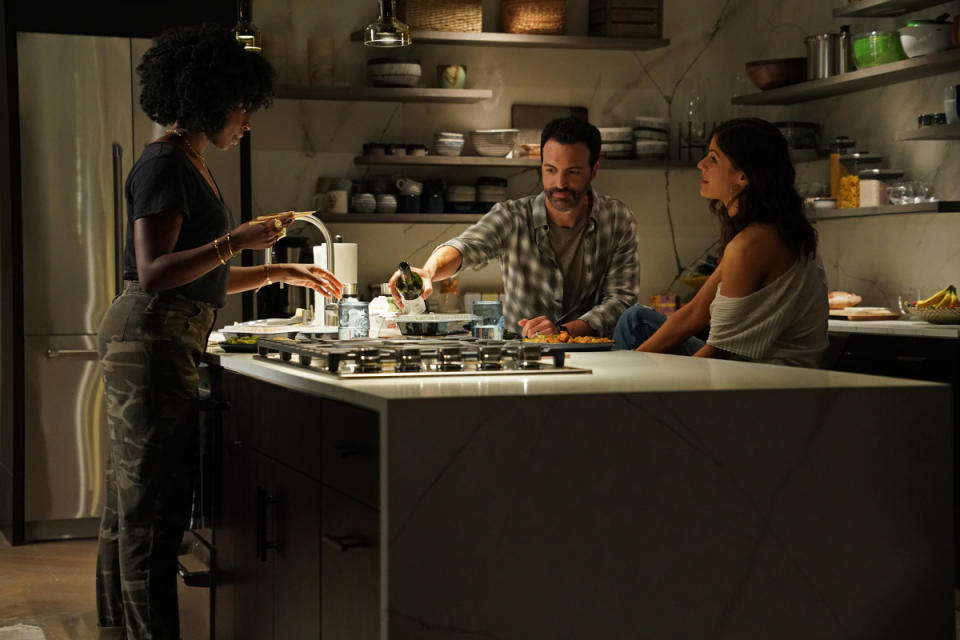 Kirby Howell-Baptiste, Reid Scott and Alexandra Daddario in 'Why Women Kill' (Photo: Ali Goldstein/CBS Interactive, Inc.)