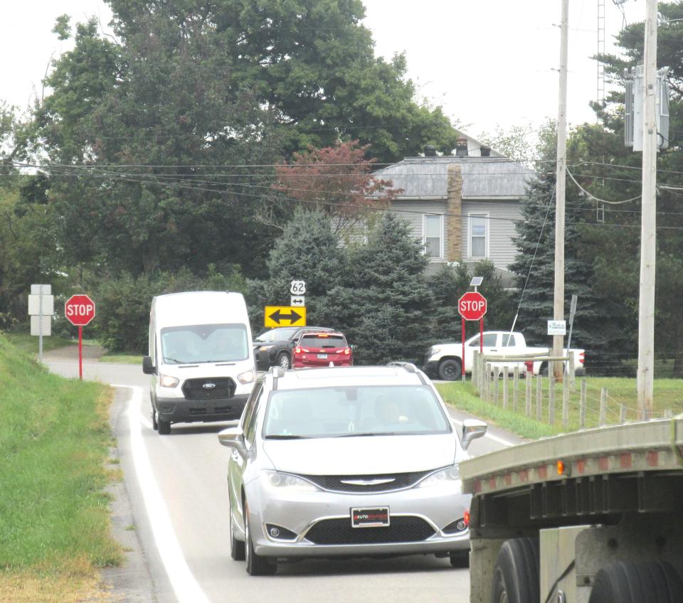 The busy intersection of state Route 557 and U.S. Route 62/state Route 39 is a problem Holmes County commissioners hope state legislators representing Holmes County can help ease.