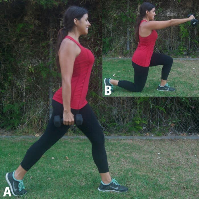 Reverse Lunge with Front Raise