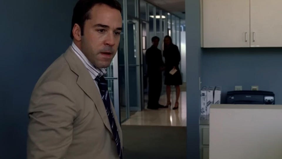 Jeremy Piven as Ari Gold looking angry and wearing a tan suit