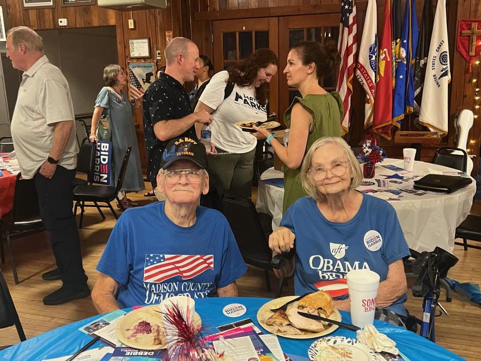 Charles and Dottie Lacey of Madison, seen at the Democratic Club of North Florida's annual Barbecue and Old Fashioned political rally, Saturday, July 20, 2024.