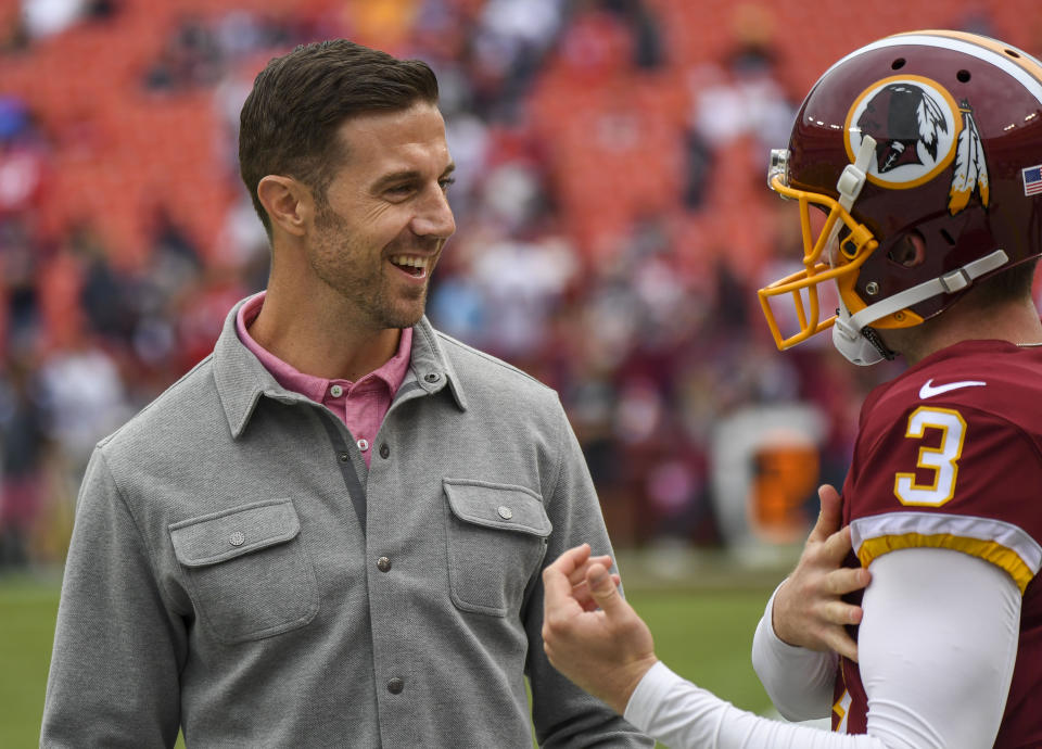 Newly retired QB Alex Smith is considering a career in broadcasting. (Photo by Jonathan Newton / The Washington Post via Getty Images)