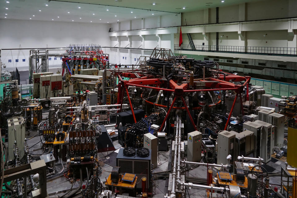 CHENGDU, CHINA - DECEMBER 04: The China's nuclear fusion device 'HL-2M' tokamak, nicknamed the 'Artificial Sun', achieves its first plasma discharge at the Southwestern Institute of Physics (SWIP) on December 4, 2020 in Chengdu, Sichuan Province of China. (Photo by VCG/VCG via Getty Images)