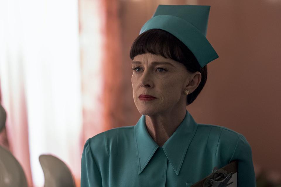 <p>An Academy Award nominee and a Golden Globe winner, Davis is a Hollywood veteran who entered the Murphy-verse through 2017’s <em>Feud</em>. In <em>Ratched</em>, she plays Betsy Bucket, the hospital’s scheming head nurse who finds herself at odds with Nurse Ratched.</p>