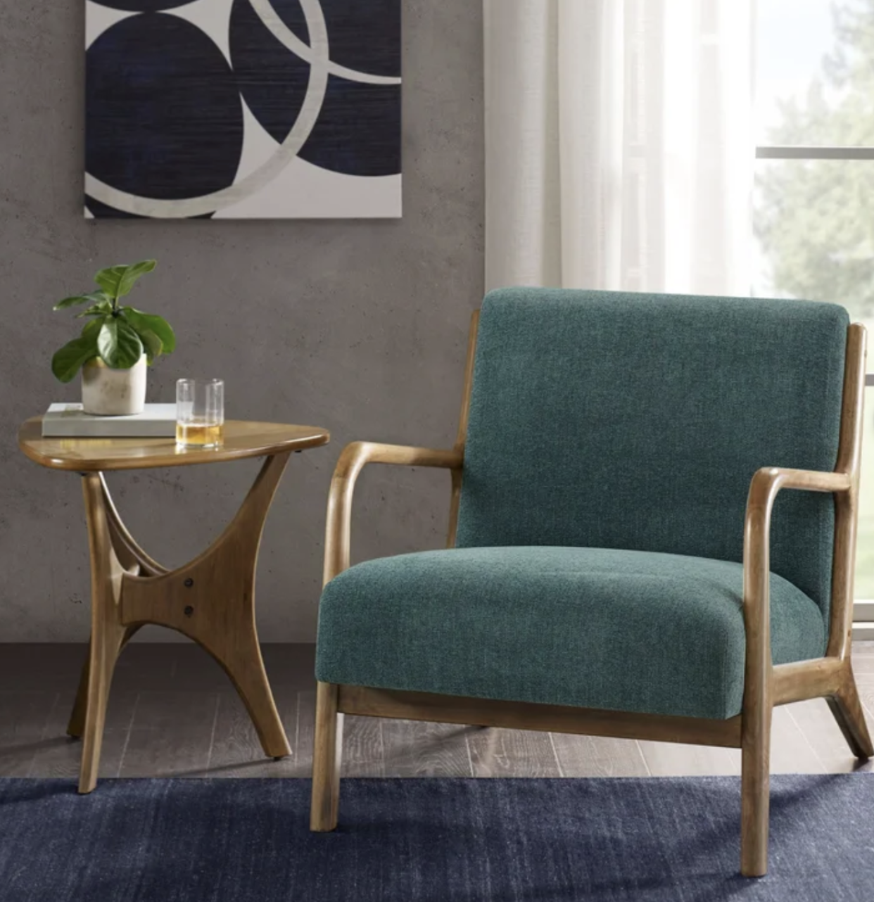 teal armchair