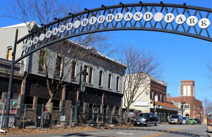 The landmark Chuck's Restaurant, left, undergoes renovations during a broader improvement project in Highland Park/Oak Park.