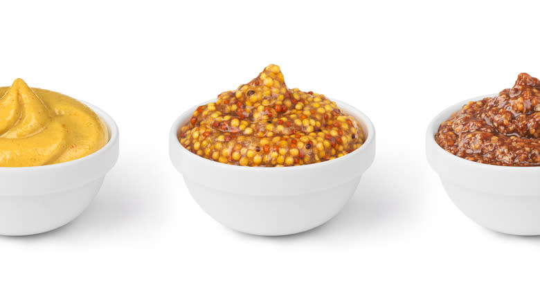 mustards in bowls