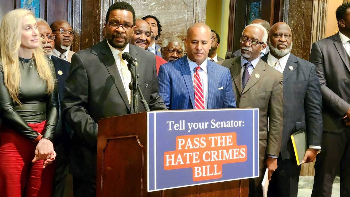 S.C. Rep. Wendell Gilliard spoke to reporters on Wednesday, March 8, 2023, after the passage of H. 3014, a hate crimes measure he’s sponsored for several years.