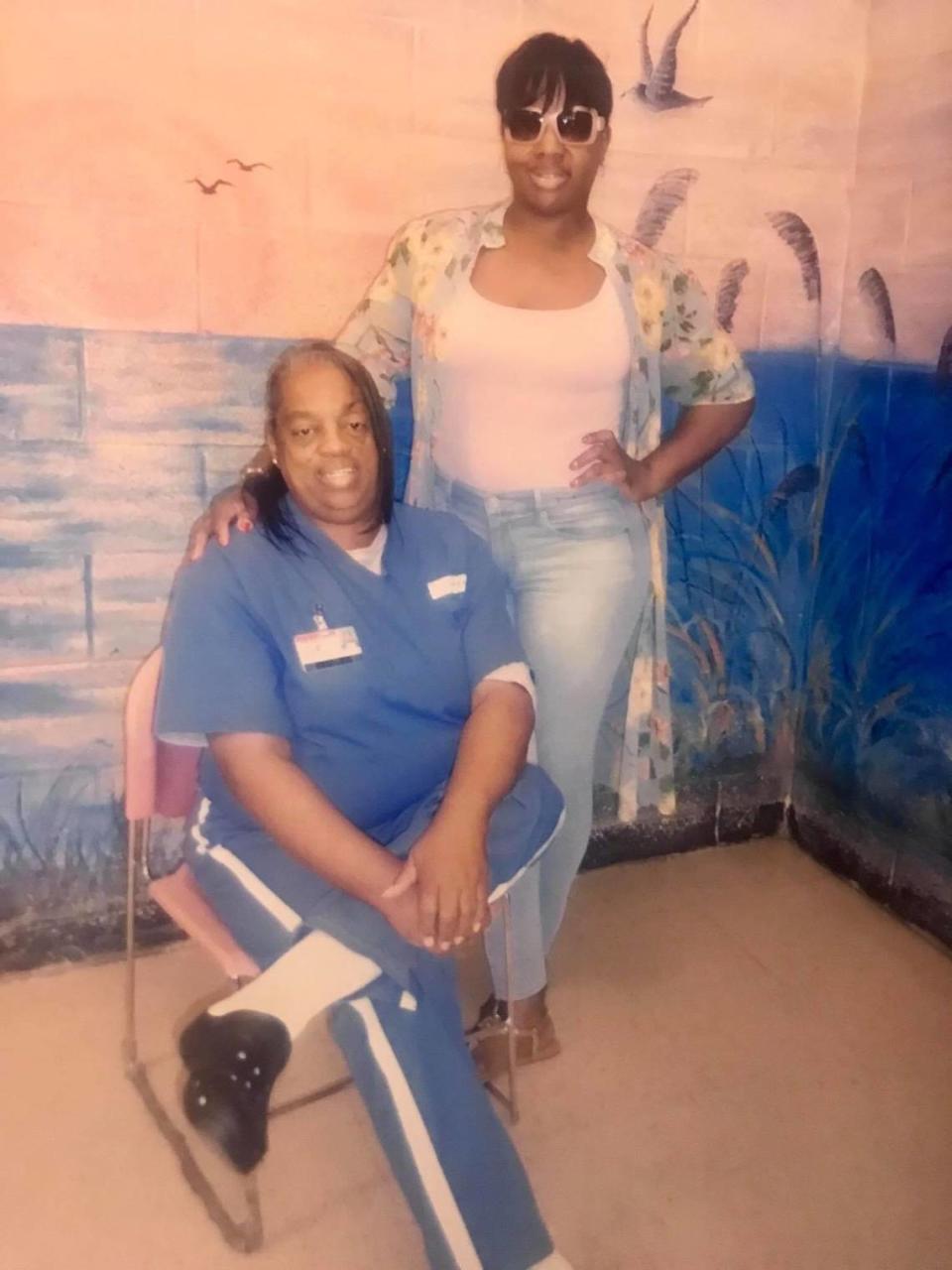 Jemena Taylor with her mother, Gloria, an inmate at Homestead Correctional Institution.