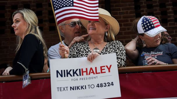 PHOTO: People wait in line for former South Carolina Governor Nikki Haley to announce her campaign for the 2024 Republican presidential nomination, at an event in Charleston, S.C., Feb. 15, 2023. (Allison Joyce/Reuters)