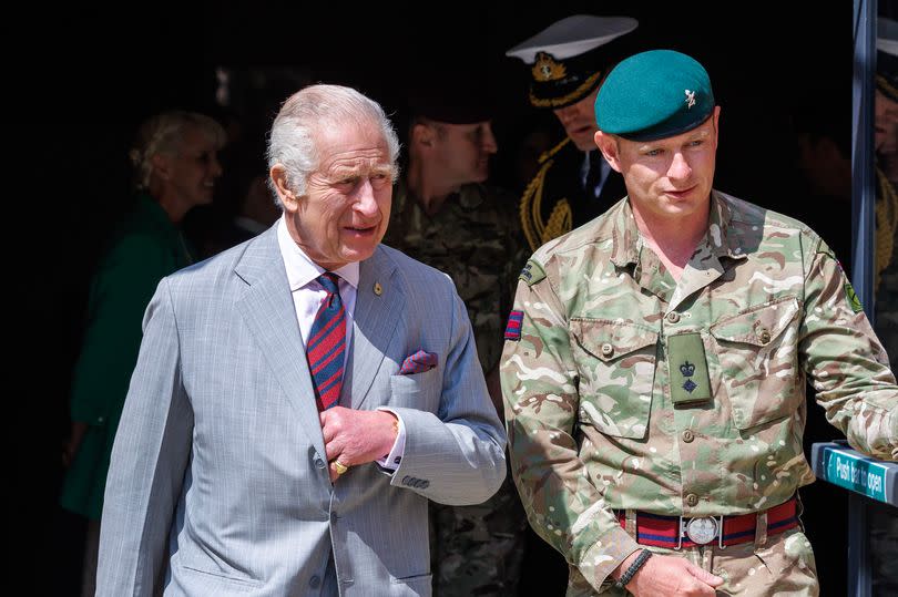 King Charles III with Lt Col Robert Grant during a visit to Gibraltar Barracks -Credit:PA